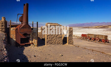 Die Überreste der Harmony Borax Works in Death Valley Nationalpark, Kalifornien Stockfoto