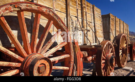 Zwanzig Mule Team Wagen durchgeführt Borax aus dem Death Valley National Park Stockfoto