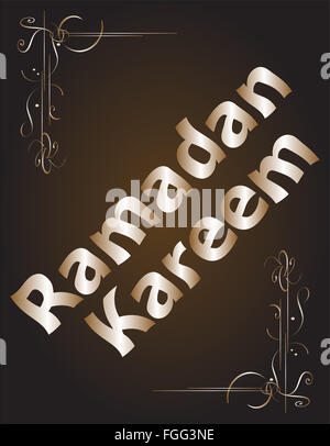 Ramadan Kareem. Zusammensetzung des muslimischen Fastenmonats Schriftzug. Stockfoto