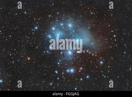 M45 - die Plejaden - ein offener Sternhaufen im Sternbild Stier Stockfoto
