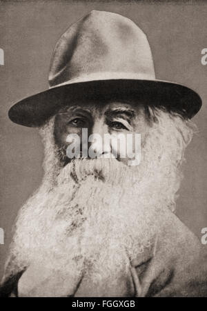 Walter "Walt" Whitman, 1819 – 1892.  Amerikanischer Dichter, Essayist und Journalist. Stockfoto