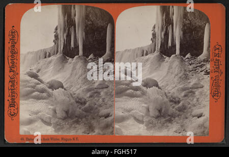 Unter Table Rock, Winter, Niagara, N.Y, aus Robert N. Dennis Sammlung von stereoskopischen Ansichten Stockfoto