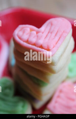 Stapel von Herzkekse Stockfoto