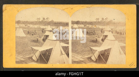 Hamilton Camp in der Nähe von Fortress Monroe, Virginia, aus Robert N. Dennis Sammlung von stereoskopischen Ansichten Stockfoto