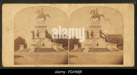 Crawfords Statue von Washington, Capitol Square, Richmond, Va, aus Robert N. Dennis Sammlung von stereoskopischen Ansichten Stockfoto