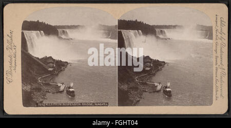 Stürze aus Hängebrücke, Niagara, aus Robert N. Dennis Sammlung von stereoskopischen Ansichten Stockfoto