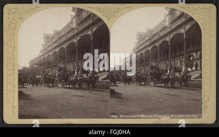 Heimwärts gebunden Sie, Trainer am Lake George, von Stoddard, Seneca Ray, 1844-1917, 1844-1917 Stockfoto