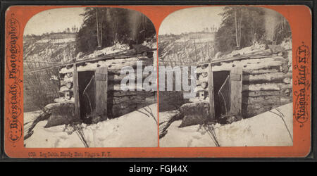 Blockhütte, Bloody Run, Niagara, N.Y, aus Robert N. Dennis Sammlung von stereoskopischen Ansichten 2 Stockfoto