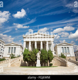 Athen - die Nationalbibliothek des dänischen Architekten Theophil Freiherr von Hansen (19. Cent.) Stockfoto