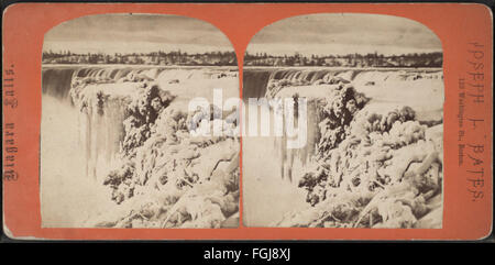 Niagara-Fälle. Table Rock, Winter, aus Robert N. Dennis Sammlung von stereoskopischen Ansichten Stockfoto