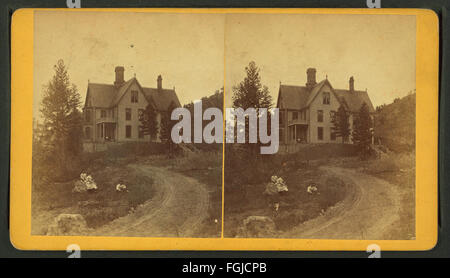 Residenz der Gen'l WM. J. Palmer, Glen Eyrie. Fünf Meilen von Colorado Springs durch Gurnsey, B. H. (Byron H.), 1833-1880 Stockfoto