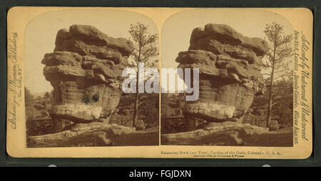 Balancing Rock (300 Tonnen), Garten der Götter, Colorado, USA, aus Robert N. Dennis Sammlung von stereoskopischen Ansichten Stockfoto