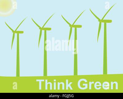 Windpark Turbinen Stock Vektor