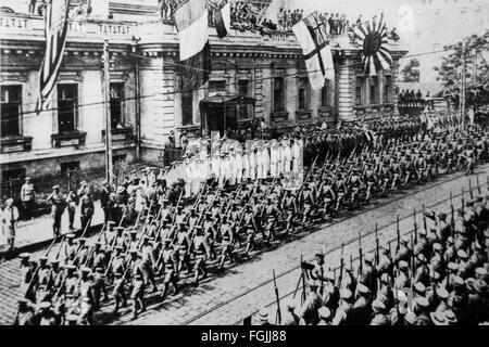 Sibirische Intervention 1918-1922. Westmächte und Japan geben Sie Vladivostok. Stockfoto