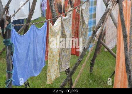 Kochi, Indien - öffnen 1. November 2015 - Luft Waschsalon Dhobi Ghat in Kochi, Süd-Indien Stockfoto