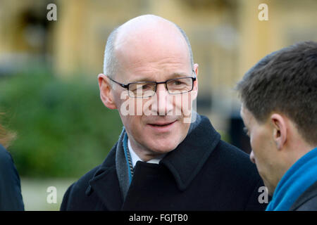 London 19. Februar John Swinney MSP (SNP) Stellvertretender erster Minister von Schottland und Kabinettsminister für Finanzen, zu Gesprächen in London Stockfoto