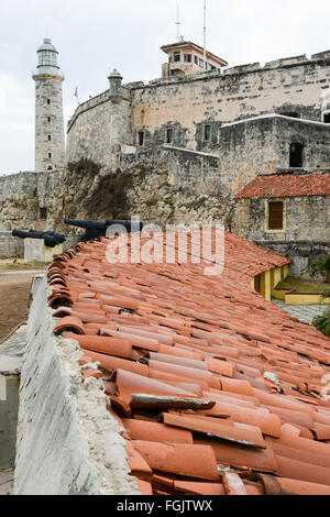 Burg und dem Leuchtturm von El Morro in Havanna auf Kuba Stockfoto