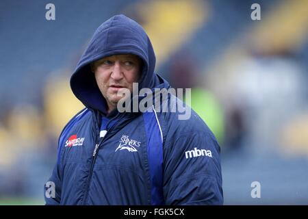 Sixways Stadium, Worcester, UK. 20. Februar 2016. Aviva Premiership. Worcester Warriors versus Verkauf Haie. Verkauf Direktor des Rugby Steve Diamond. Bildnachweis: Aktion Plus Sport/Alamy Live-Nachrichten Stockfoto