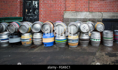 Auswahl von Bierfässern Stockfoto