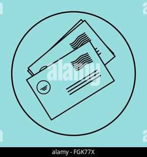 Mail Briefsymbol, Vektor-Illustration. Flache Design-Stil Stock Vektor