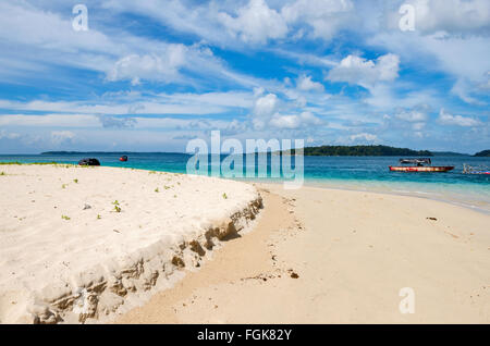 Szene am Meeresstrand von Joly Bouy Insel, Mahatama Gandhi marine National Park, Portblair, Andamanen, Indien Stockfoto