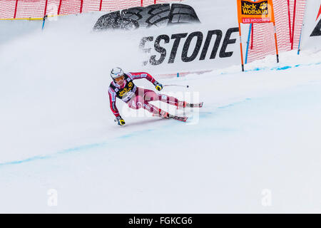 Chamonix, Frankreich. 20. Februar 2016. Kjetil JANSRUD Norwegens. Der Audi FIS World Cup 9. Herrenabfahrt fand in Chamonix Frankreich mit einer "Jour Blanc" (grauer Himmel und diffusem Licht) und einige leichte Schnee. Das Podium war - 1-PARIS Dominik (ITA) 1:58.38 2 - Steven NYMAN (USA) 1:58.73 3 - Beat FEUZ (SUI) 1:58.77 AUDI FIS SKI WORLD CUP 2015/16 Credit: Genyphyr Novak/Alamy Live News Stockfoto