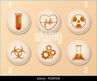 Reihe von Wissenschaft Icons, Linear Vector Design Eps 10-Darstellung Stock Vektor
