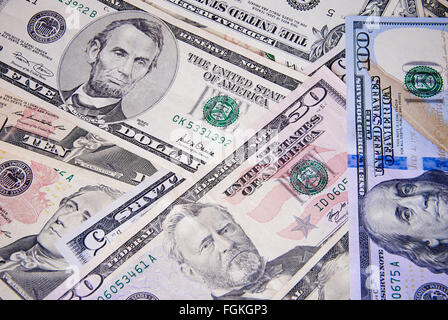 Hintergrund von Dollar von verschiedenen Vorteil Stockfoto