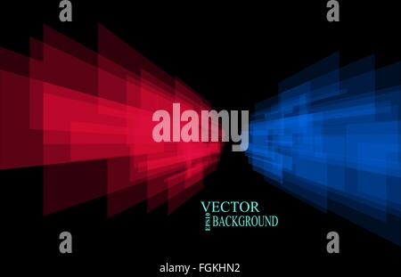 Streifen Hintergrund Perspektive rot und blau Eps 10 Vektor-Illustration Stock Vektor