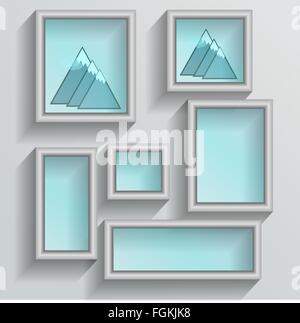 Satz von weißen Foto Rahmen Vektorgrafik Abbildung Bild Stock Vektor
