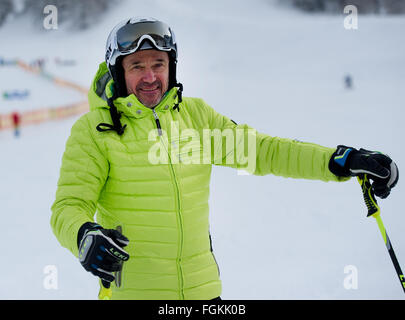 Axamer Lizum, Österreich. 14. Januar 2016. Ehemaliger österreichischer Skirennläufer Christian Neureuther in das Skigebiet Axamer Lizum, Österreich, 14. Januar 2016 abgebildet. Foto: Angelika Warmuth/Dpa/Alamy Live News Stockfoto