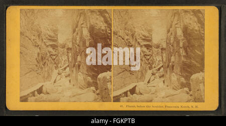 Flume, unterhalb der Boulder, Franconia Notch, N.H, Gebrüder Kilburn 2 Stockfoto