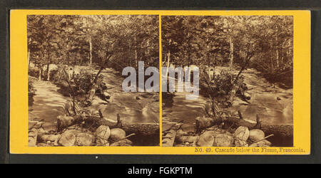 Gerinne unterhalb der Boulder, Franconia Notch, N.H, Gebrüder Kilburn 5 Stockfoto