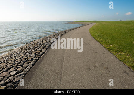 Die so genannte Wattenmeer Deich auf der Insel Terschelling in der Nordsee Stockfoto