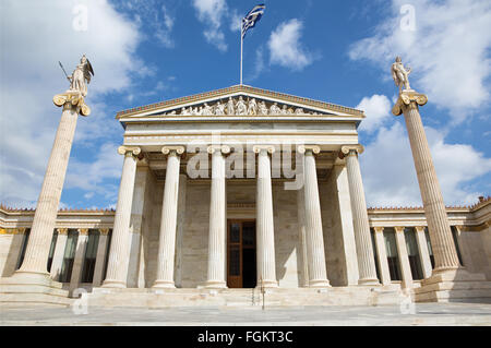 Athen - das nationale Akademie-Gebäude. Stockfoto