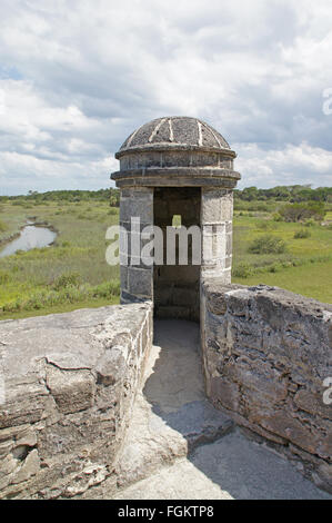 Fort Matanzas, spanischen koloniale Außenposten, am Ufer des Flusses südlich von St. Augustine, Florida Stockfoto