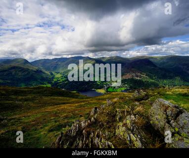 Grisedale, Glenridding über Lakelandpoeten Stockfoto