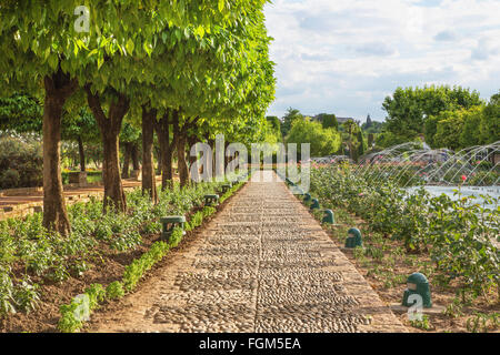 Córdoba, Spanien – 25. Mai 2015: Die Gärten von Schloss Alcazar de Los Reyes Cristianos. Stockfoto