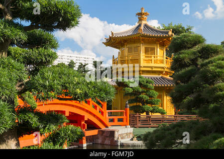 Pagode in Nan Lian Garden zu Nonnenkloster Chi Lin, Diamond Hill, Kowloon, Hong Kong Stockfoto