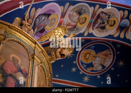 Dekorierten Decke der griechisch-orthodoxen Kirche und Kloster des Heiligen Johannes des Täufers befindet sich in der christlichen Viertel Altstadt Ost-Jerusalem Israel Stockfoto