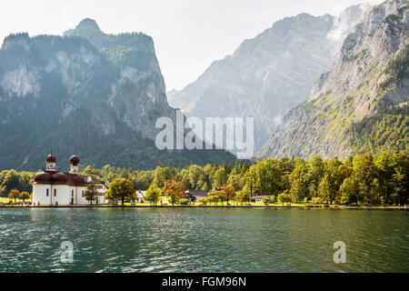 St. Bartholomäus, Königssee, Berchtesgaden-Nationalpark, Berchtesgadener Land, obere Bayern, Bayern, Deutschland Stockfoto