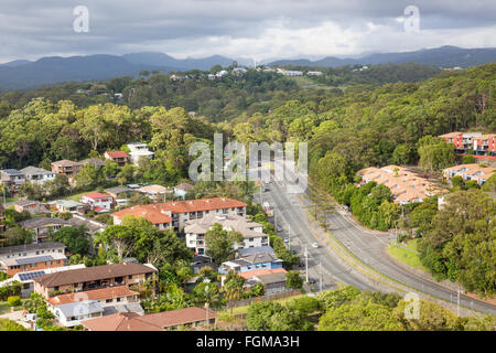 Luftaufnahme der Stadt Burleigh Heads an der Gold Coast in Queensland, Australien Stockfoto