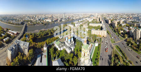 Luftaufnahme des Nowospassker-Klosters in Moskau, Russland Stockfoto