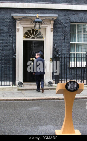 Premierminister David Cameron, macht eine Aussage in der Downing Street über das EU-referendum Stockfoto