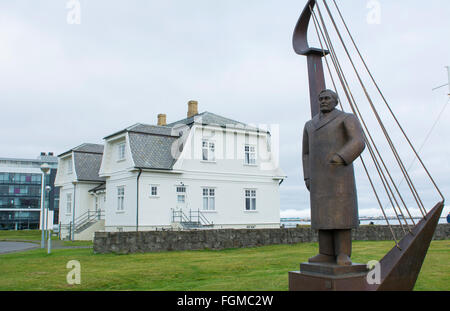 Reykjavik Island Innenstadt Reagan Gorbatschow Haus für Friedens-Gipfel am 11. Oktober 1986 diese Hofdi House Stockfoto