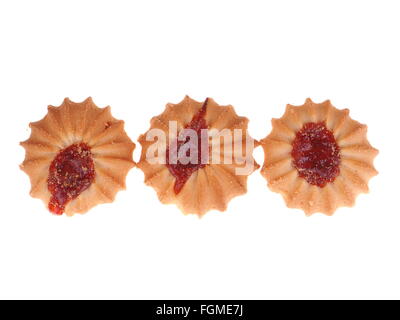 Cookies auf weißem Hintergrund Stockfoto