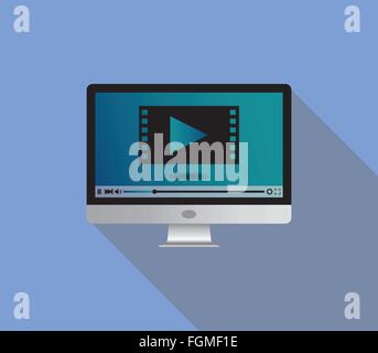 Live-Stream Streaming-video-Nutzung Monitor Fernsehen Internet Stock Vektor