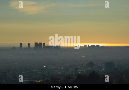 Blick auf den Sonnenuntergang von Los Angeles. Stockfoto