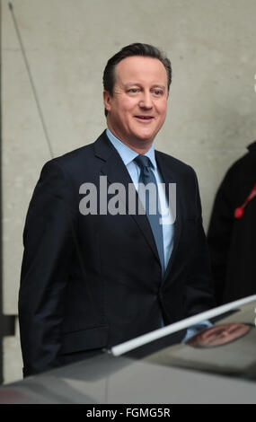 London, UK. 21. Februar 2016. David Cameron bei der Andrew Marr Show in Westminster am 21. Februar 2016 in London Stockfoto