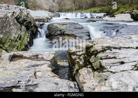 Wasserfälle in der Rheidol Tal, Ceredigion, Wales Stockfoto